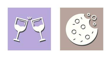 vino y Galleta icono vector