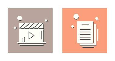 Video Player and Document Icon vector