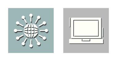 Networking and Laptop Icon vector