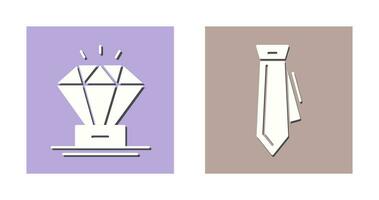 Diamond and Tie Icon vector