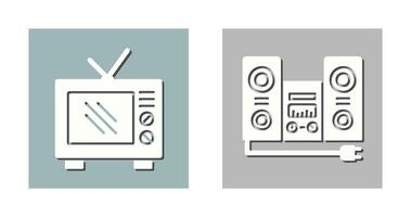 Old TV and Stereo Icon vector