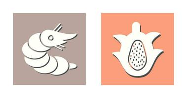 Shrimp and Dragon Fruit Icon vector