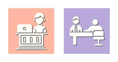 Employee and Evaluating work Icon vector