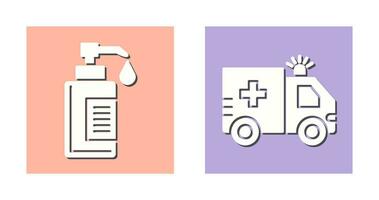 Hand Soap and Ambulance Icon vector