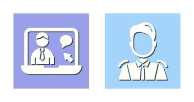 Online Job and Manager Icon vector