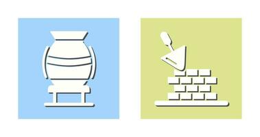 vase and brickwall Icon vector