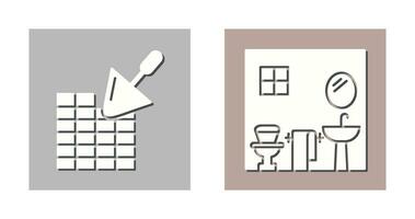 Brickwall and Bathroom Icon vector