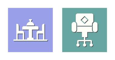 Chair and Dinning Table Icon vector