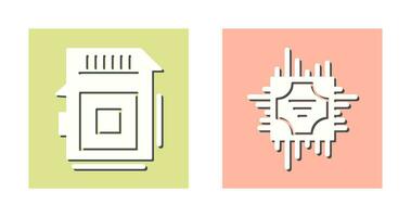 Sd Card and Cpu Icon vector