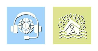 Call Center and Disaster Icon vector