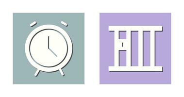 Alarm Clock and Jail Icon vector