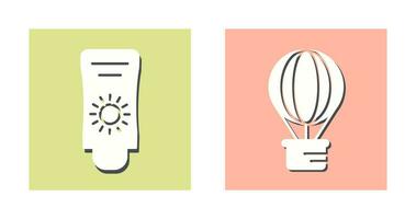 Sun Cream and Hot Air Balloon Icon vector