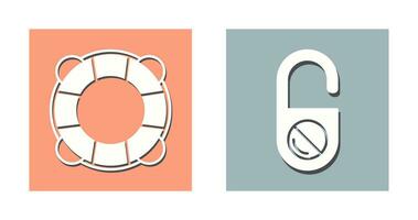 Life Preserver and Do Not Disturb Icon vector