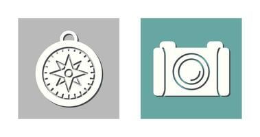 Compass and Camera Icon vector