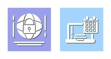 Internet Security and Calendar Icon vector