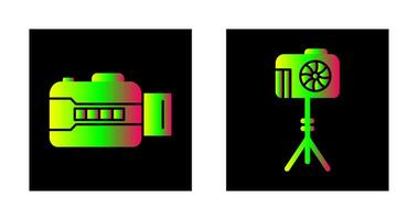 open camera and camera stand  Icon vector