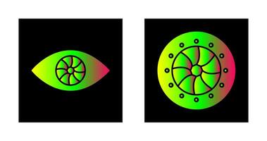 eye and optical diaphram Icon vector