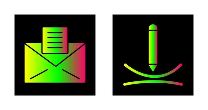 email documents and draw curve Icon vector