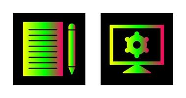 escribir realimentación y computadora ajustes icono vector