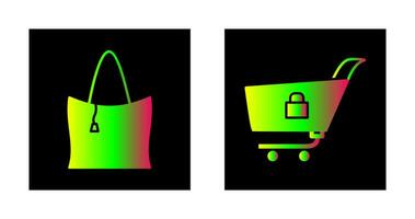 checkout and lcoked cart Icon vector