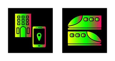 find hotel and train  Icon vector