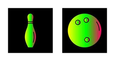 bowling pin and bowling ball Icon vector