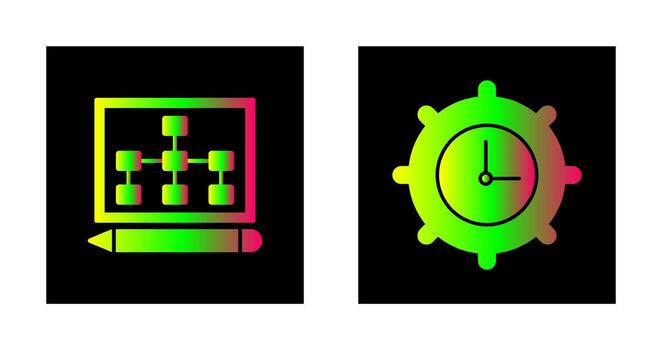 draw hierarchy and time setting  Icon vector