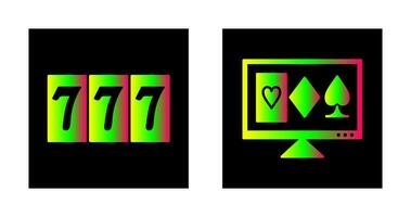 online gambling and triple sevens Icon vector