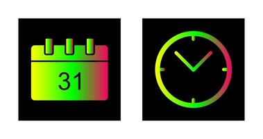 calendar and clock Icon vector