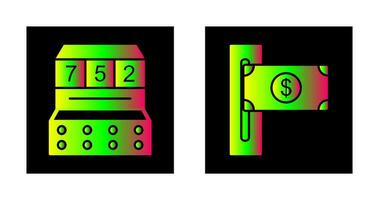 slot machine and slot of bills  Icon vector