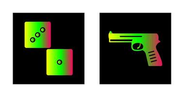 dado y pistola icono vector