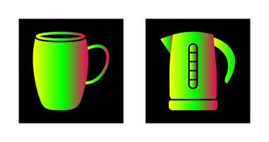 mug and kettle Icon vector