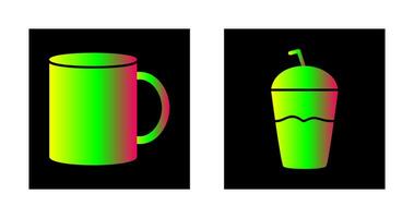 Coffee mug and Frappe Icon vector