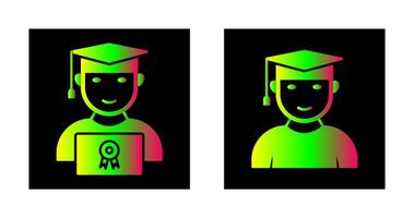 Student Holding Degree and Male Graduate Icon vector