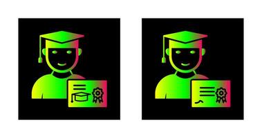 Receiving Dewgree and Receiving Diploma Icon vector