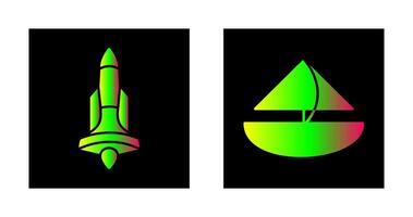 Rocket and Small Yacht Icon vector