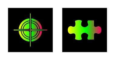 Target and Puzzle Piece Icon vector