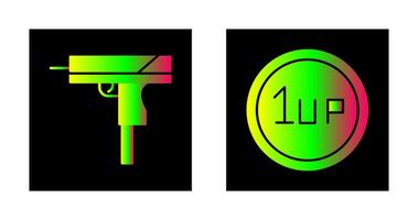 Gun and 1UP Icon vector