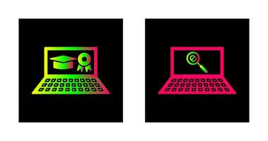 en línea la licenciatura y encontrar en Internet icono vector