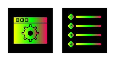 settings and numbered lists Icon vector