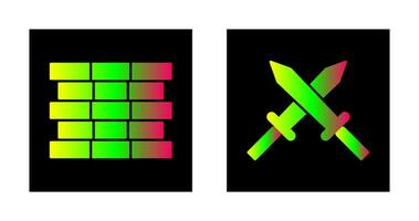 Bricks and Sword Icon vector