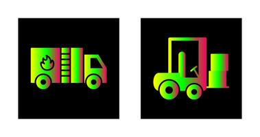 Fire Bridge and Forklifter Icon vector