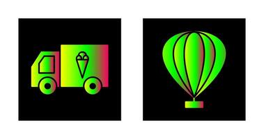 Icecream Van and air Craft Icon vector