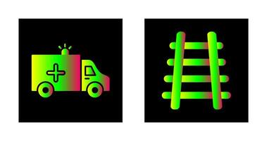 Ambulance and Train tack Icon vector