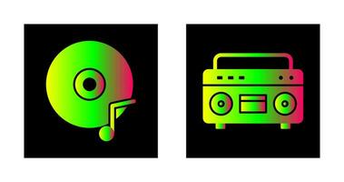 música discos compactos y casette icono vector