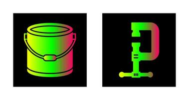 Paint Bucket and Clamp Icon vector