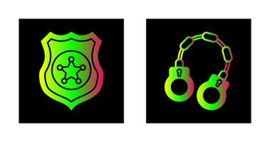 Police shield and Handcuff Icon vector