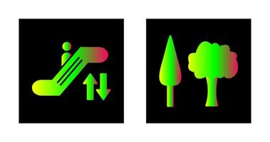 Escalator and Trees Icon vector