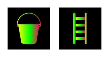 Water Bucket and Ladder Icon vector