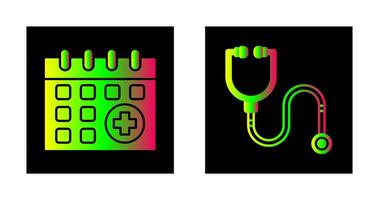 Calender and healthcare Icon vector